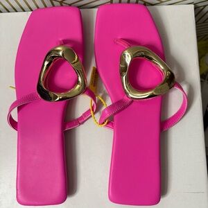 Pink Sandals with Gold Accents size 7